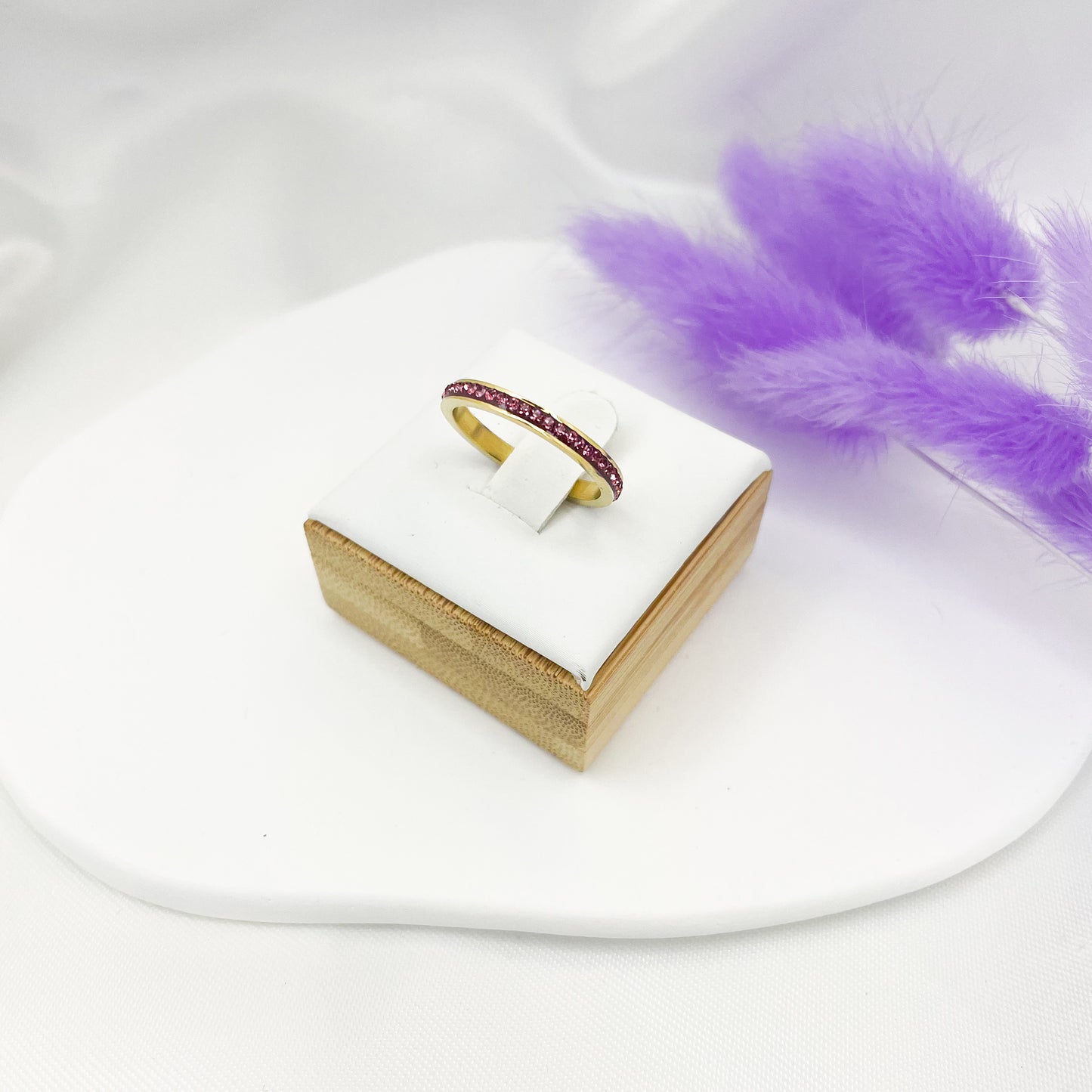 Veretta zirconi rosa