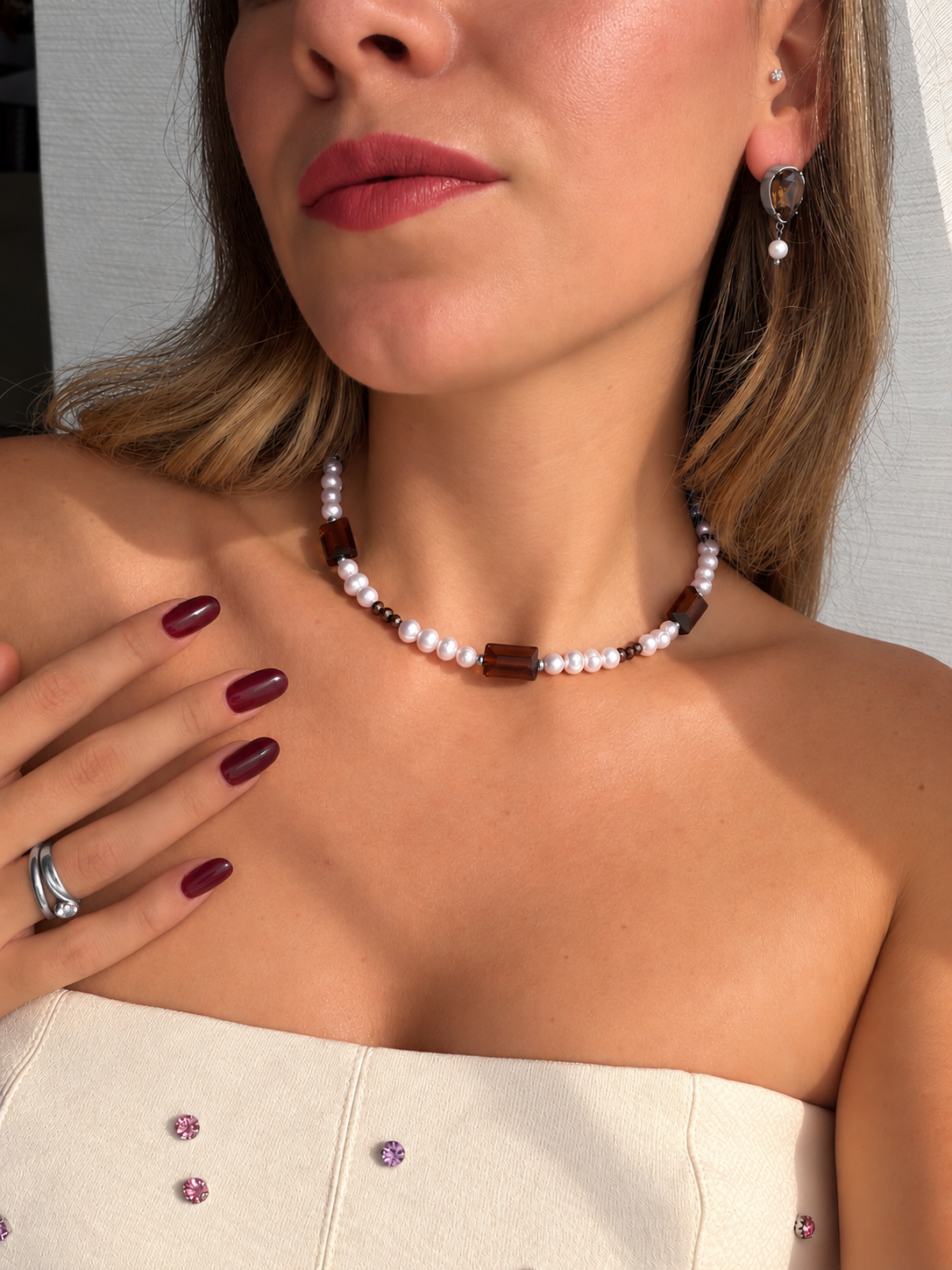 Collana Ambre Silver
