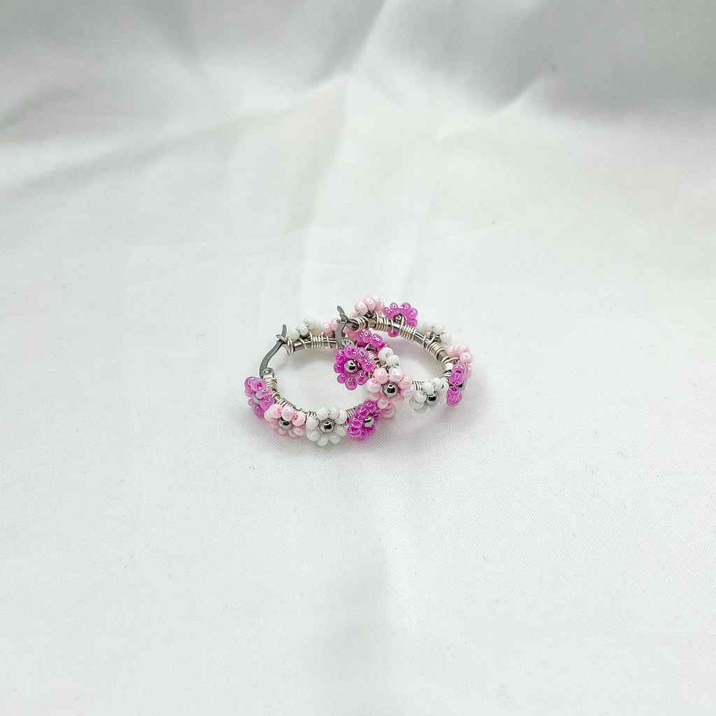 Hoops Flower silver 25mm