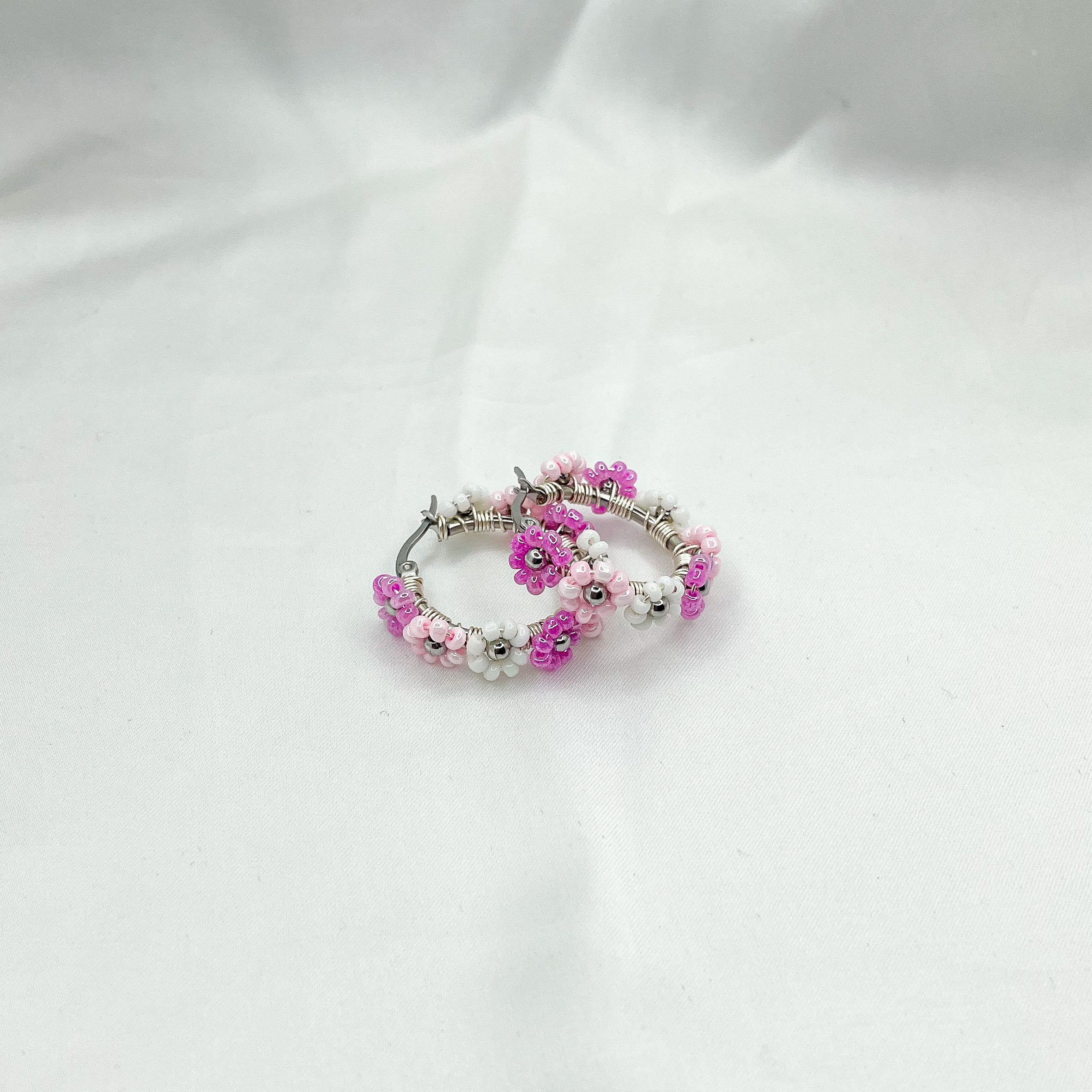 Hoops Flower silver 25mm