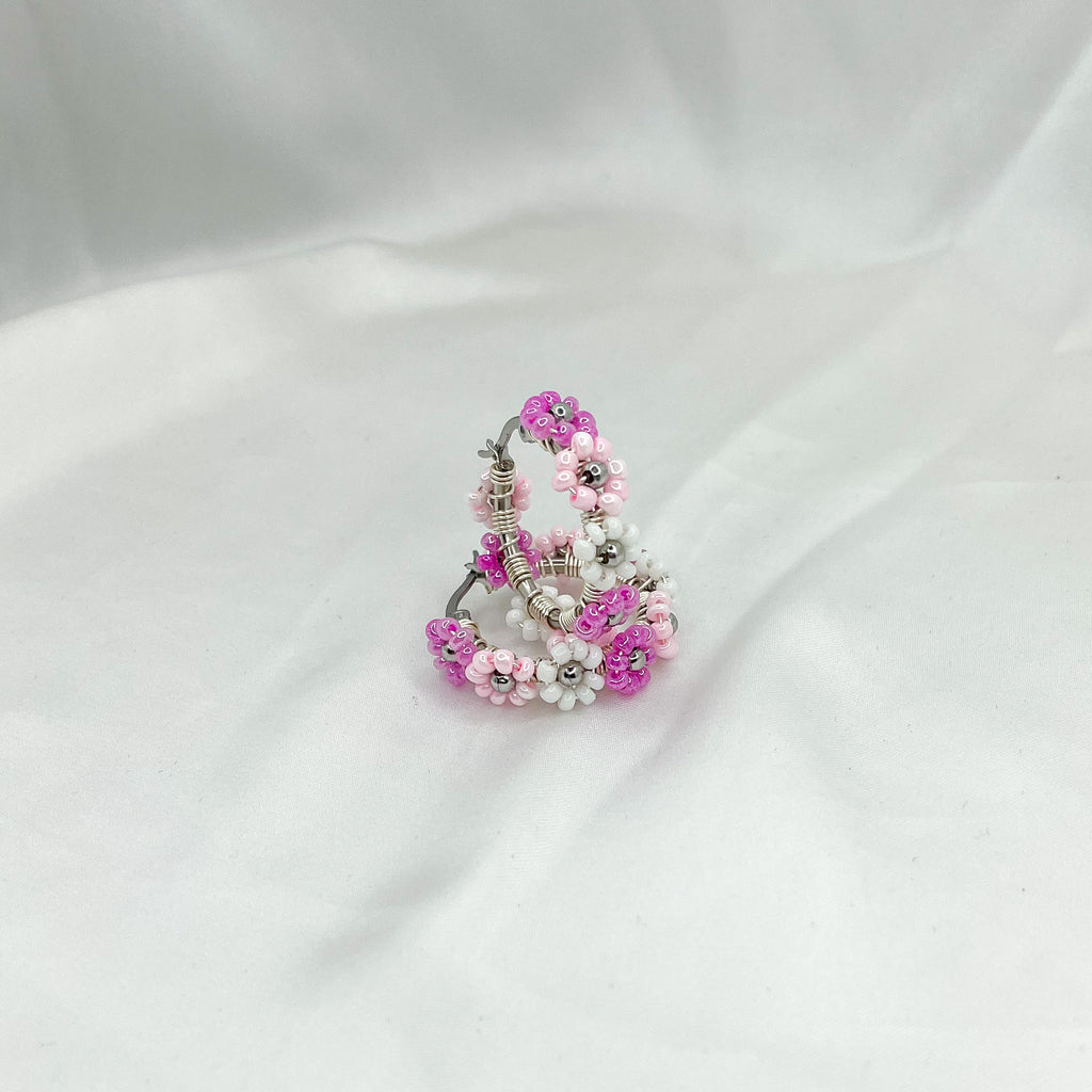 Hoops Flower silver 25mm