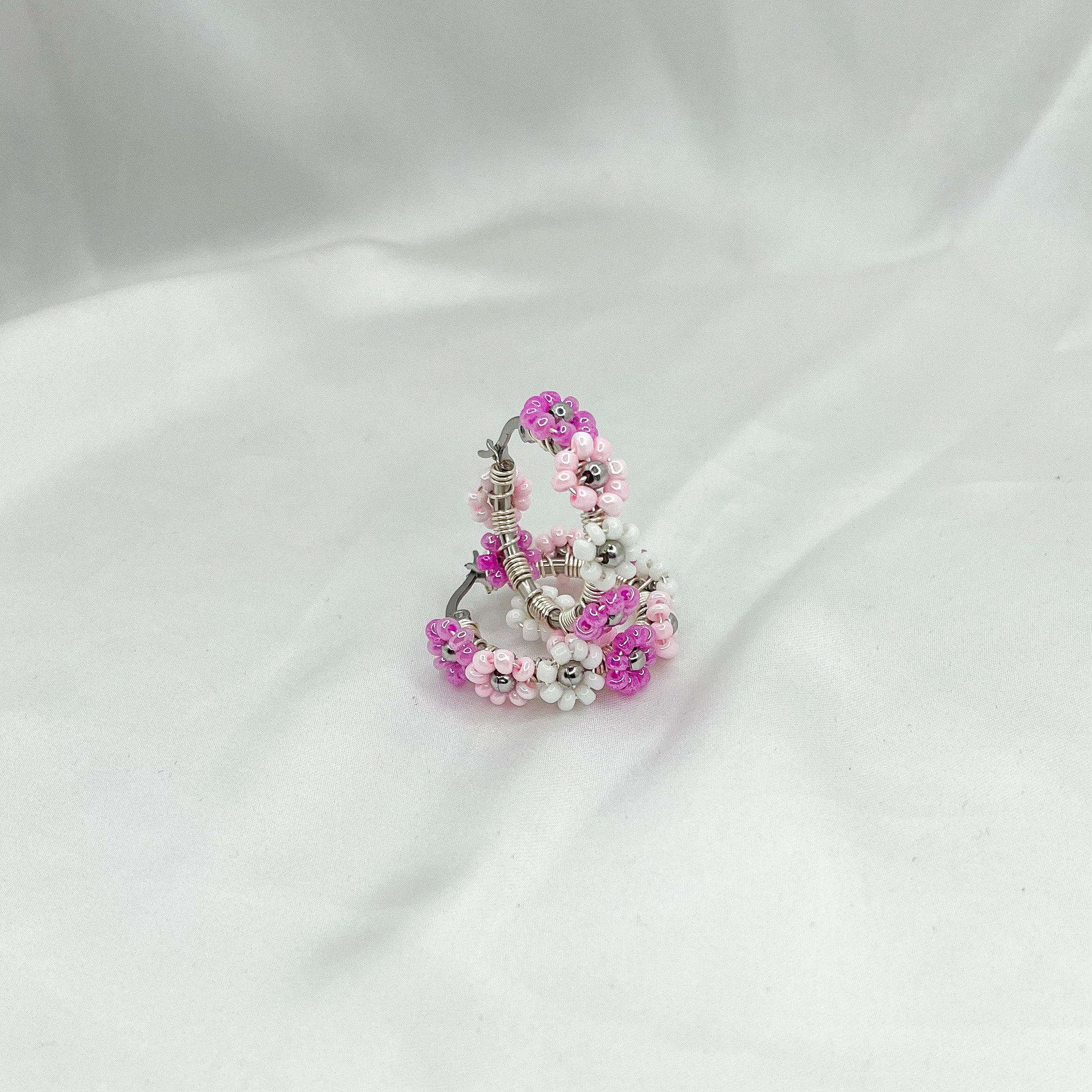 Hoops Flower silver 25mm