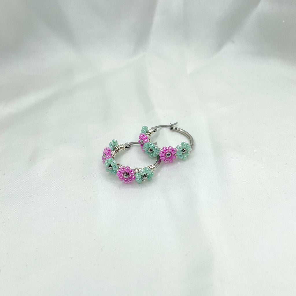 Hoops Flower silver 25mm