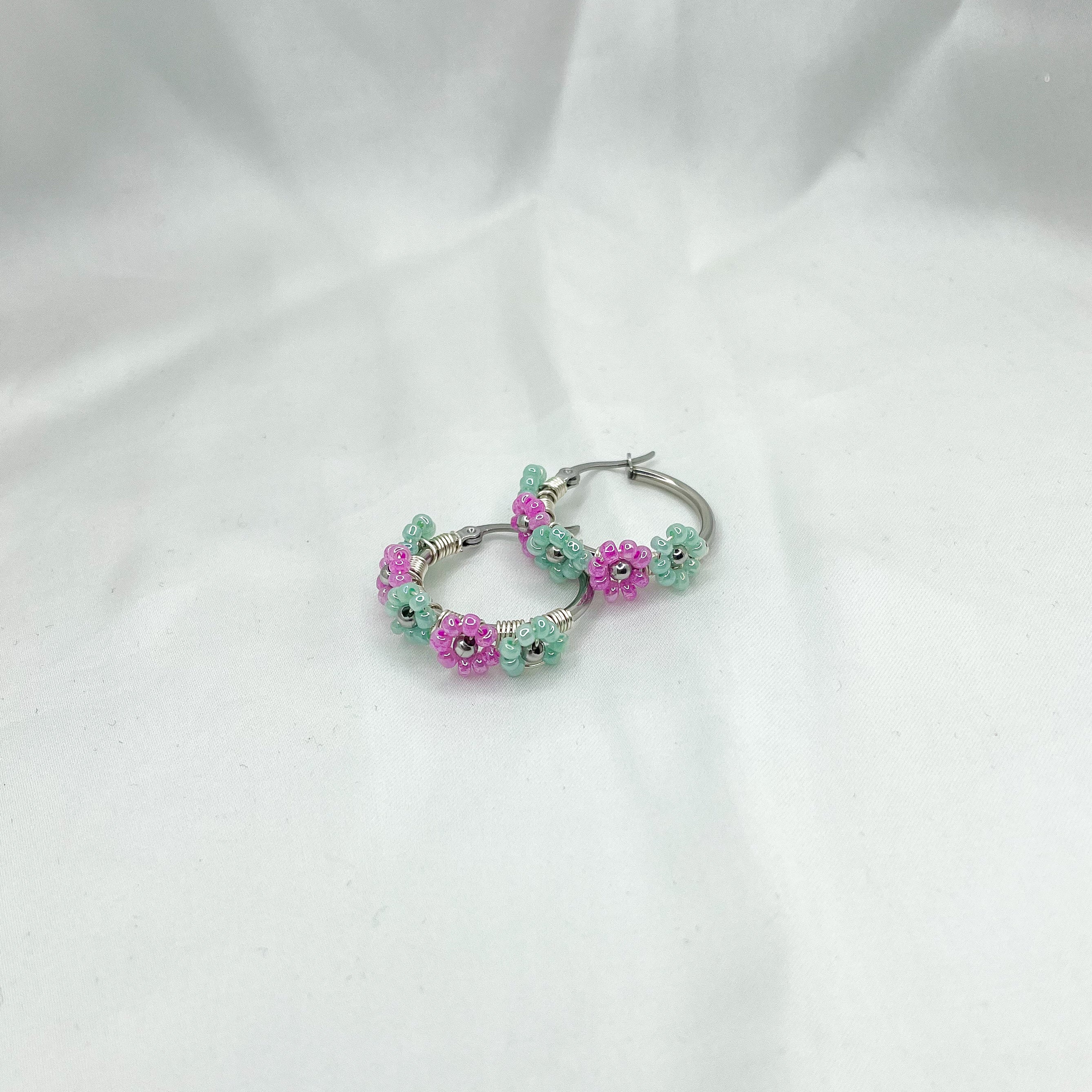 Hoops Flower silver 25mm