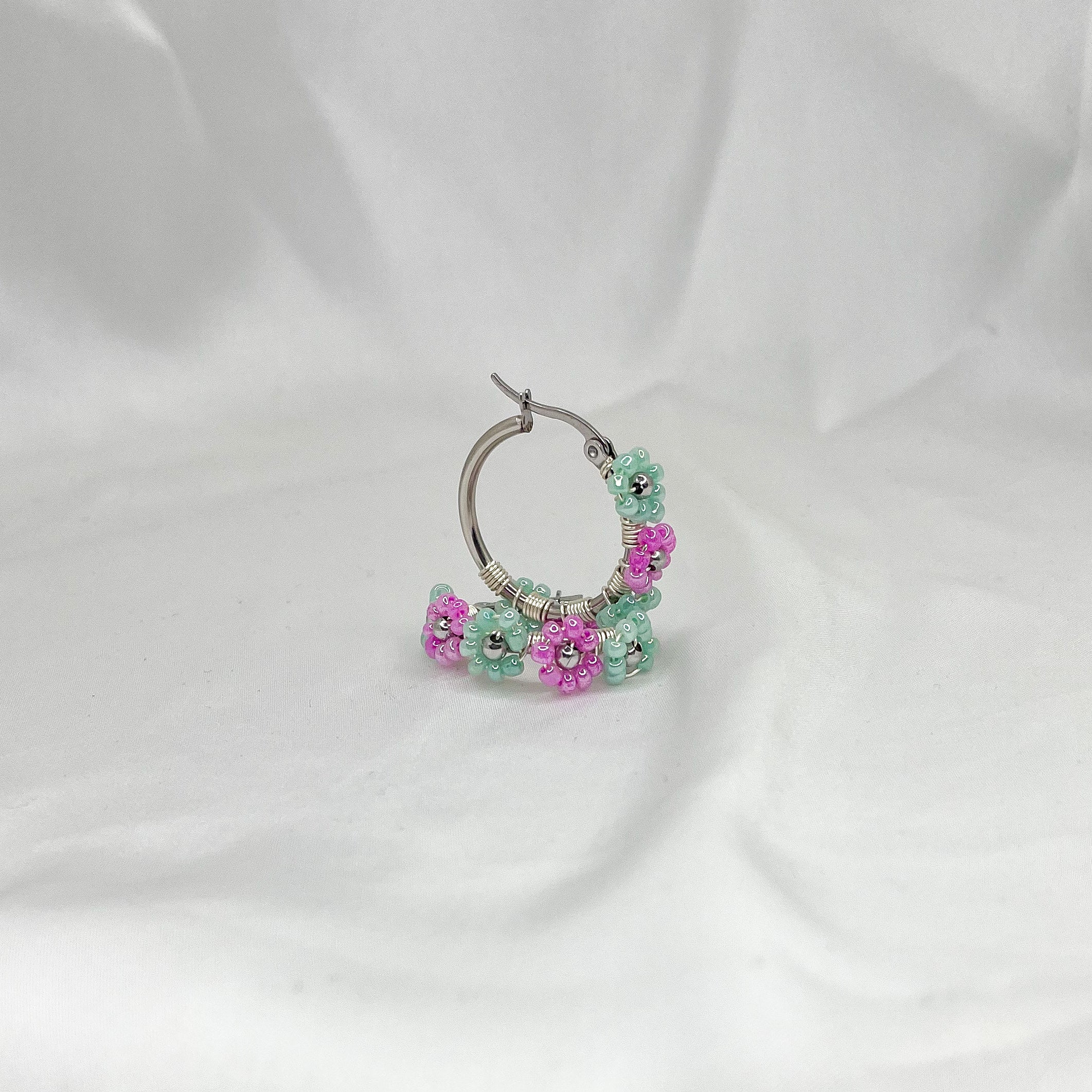 Hoops Flower silver 25mm