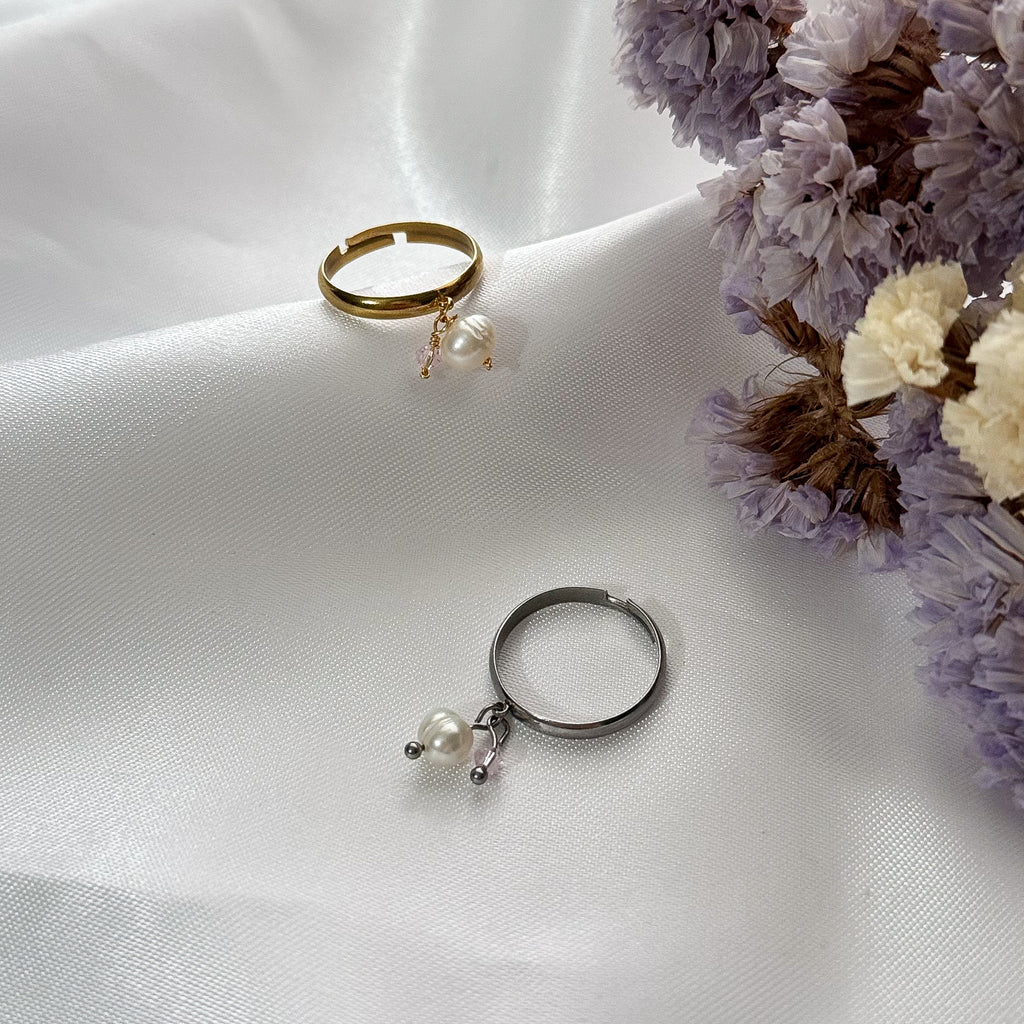 Anello Perla e Crystal