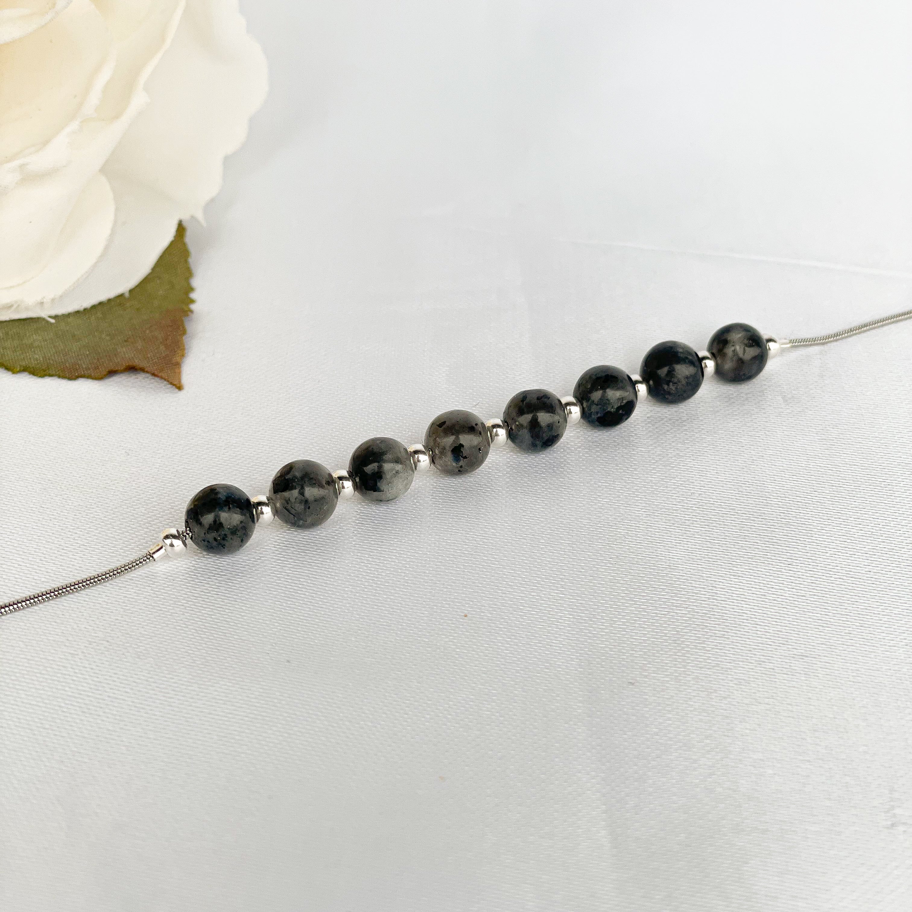 Bracciale pietre tonde uomo