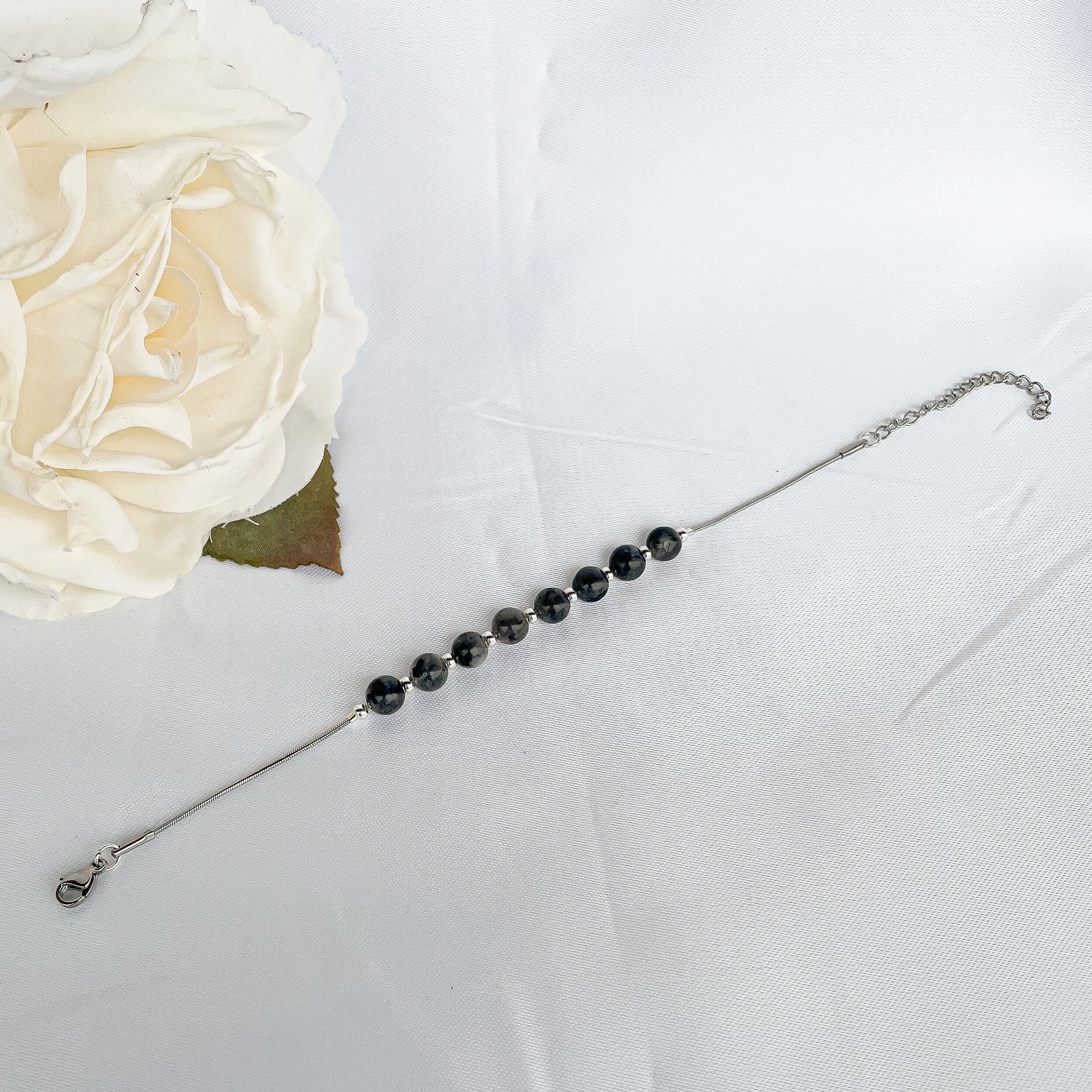 Bracciale pietre tonde uomo