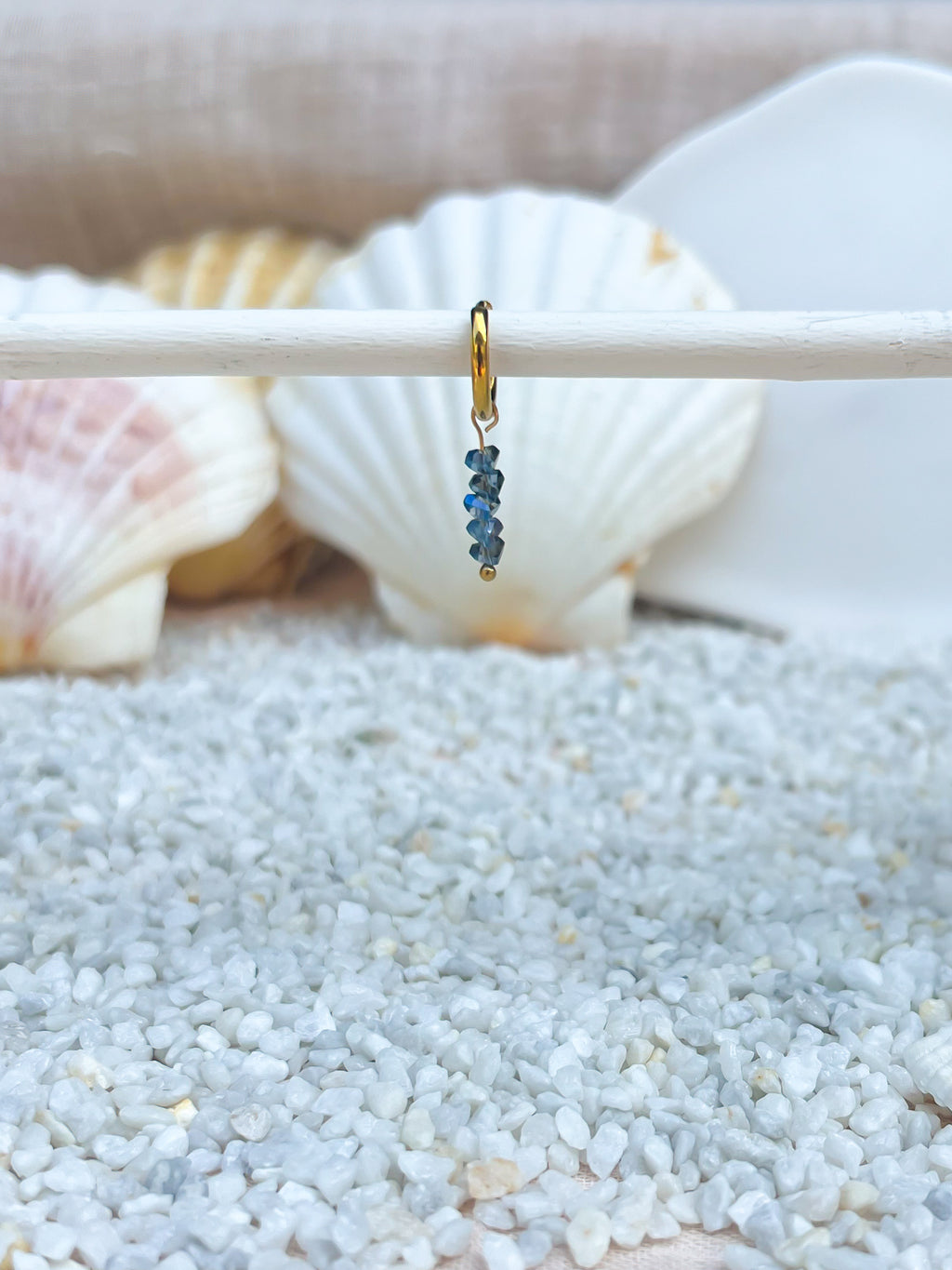 Orecchini Cavalluccio blu gold