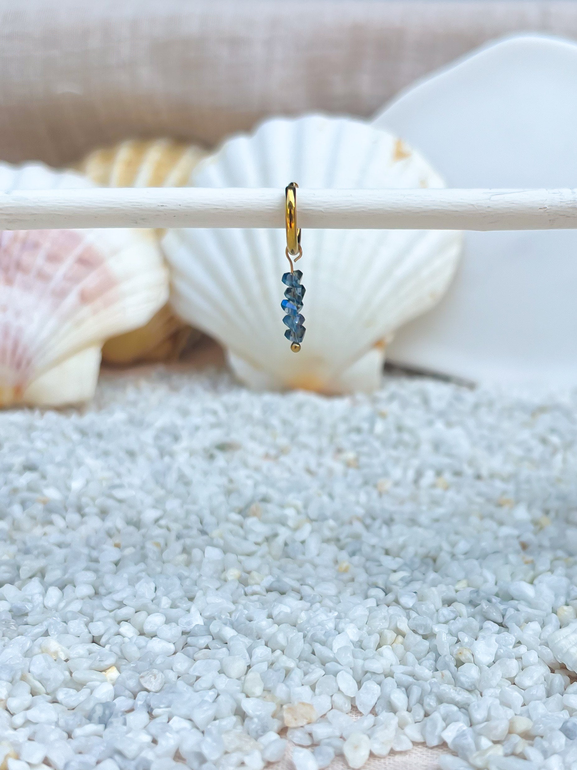 Orecchini Cavalluccio blu gold