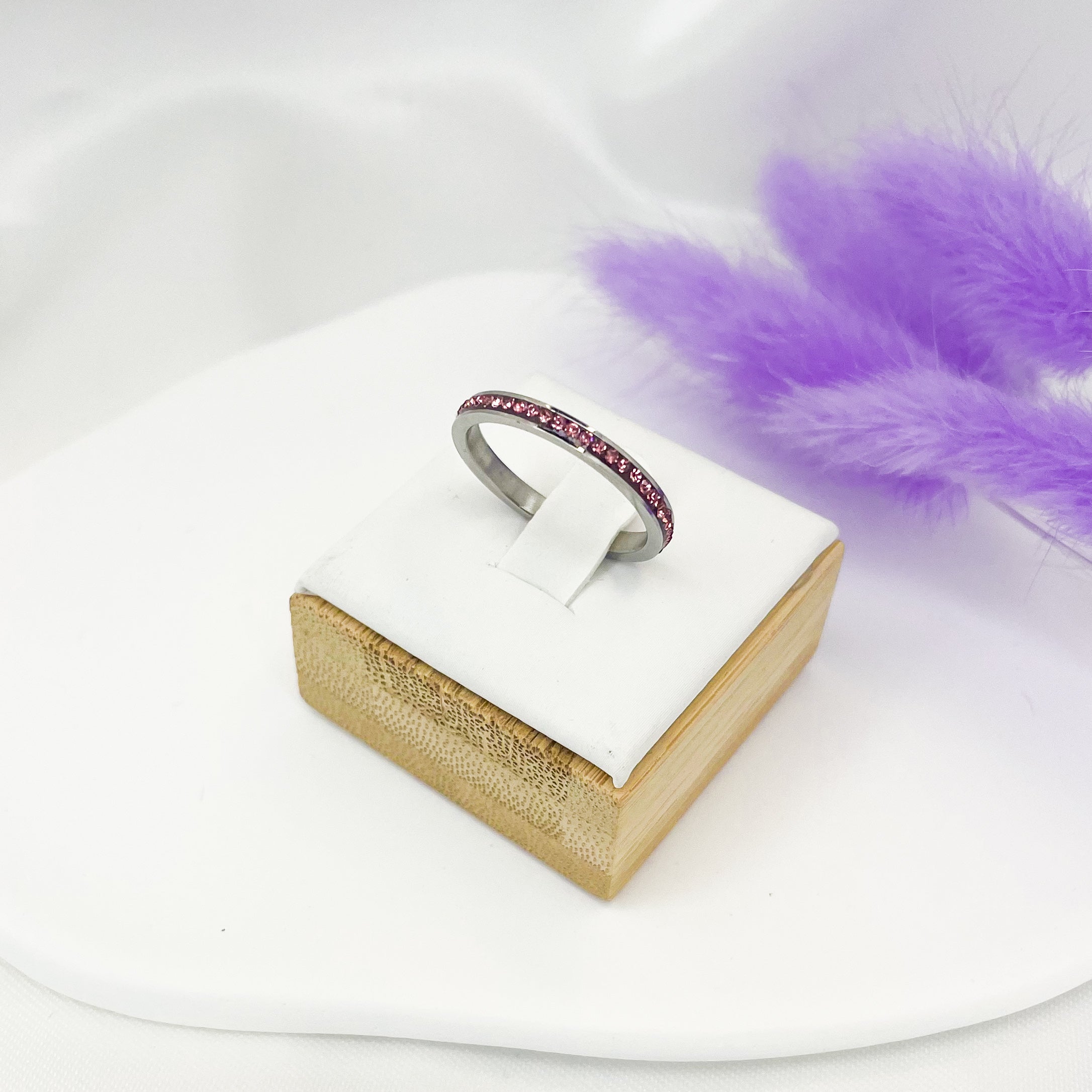 Veretta zirconi rosa