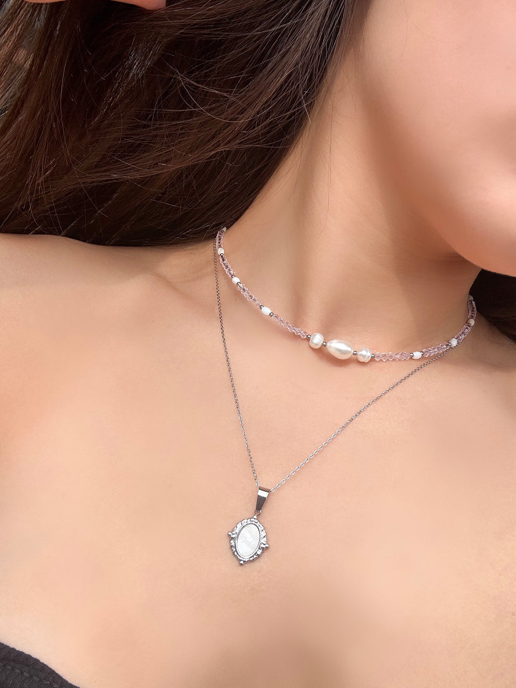 Collana Cristalli Silver