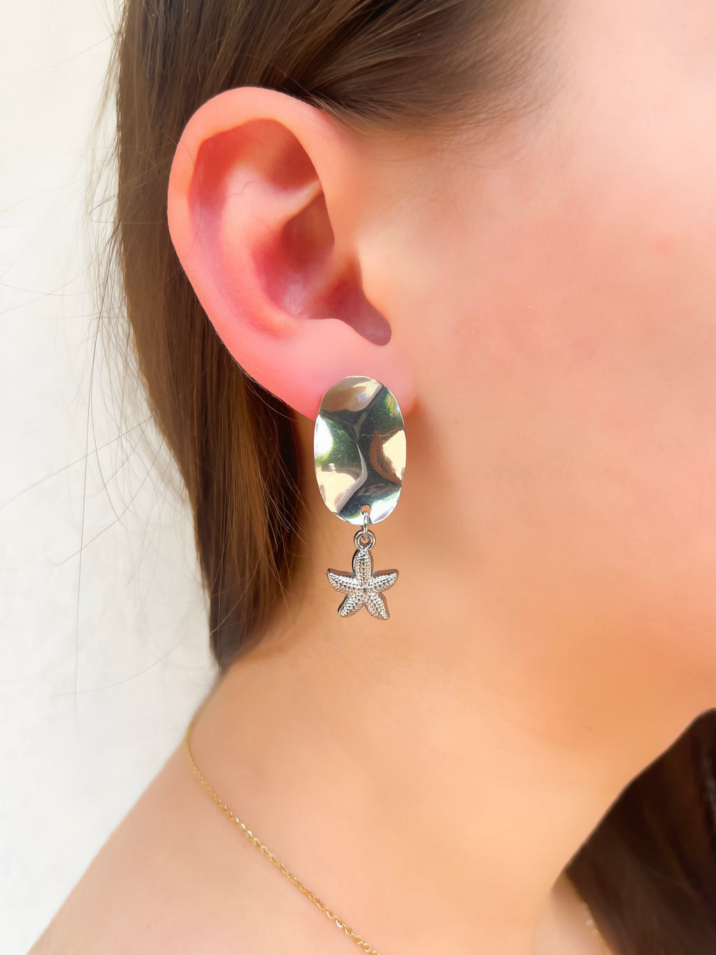 Silver Starfish Earring