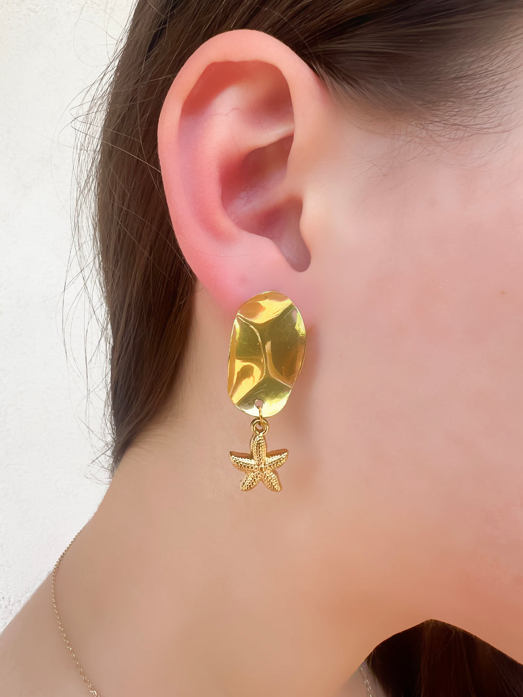 Gold Starfish Earring