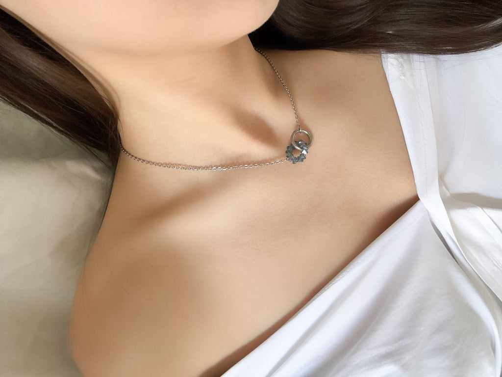 Twin Waves Silver Necklace