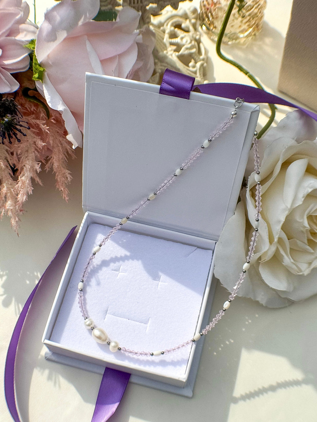 Collana Cristalli Silver