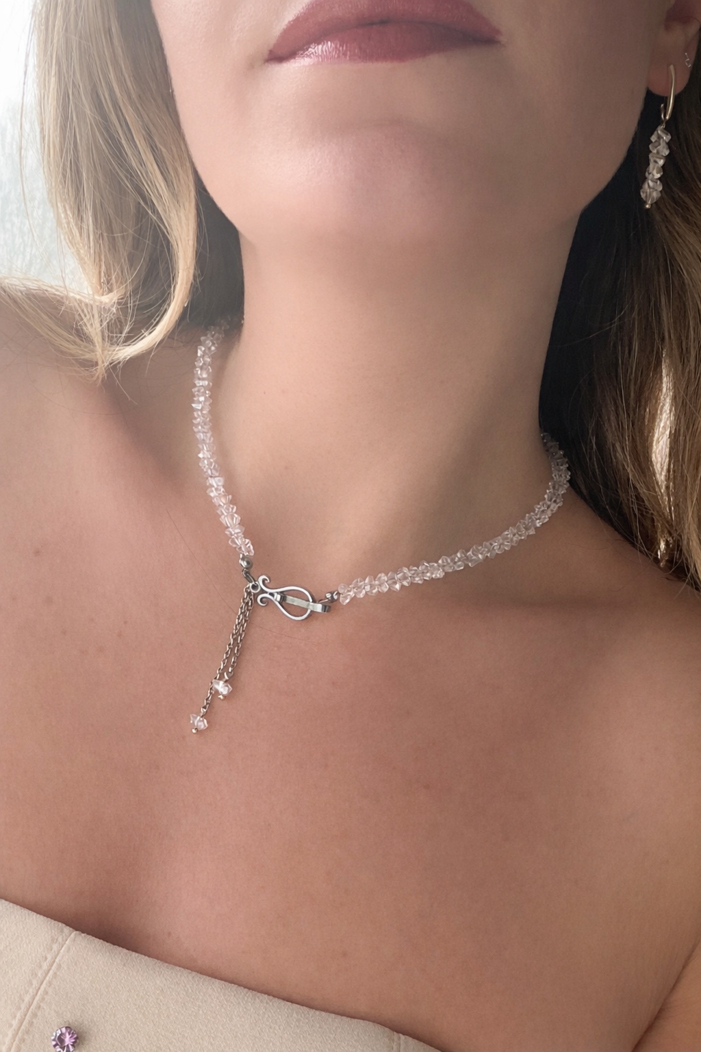 Collana Cristalli Silver