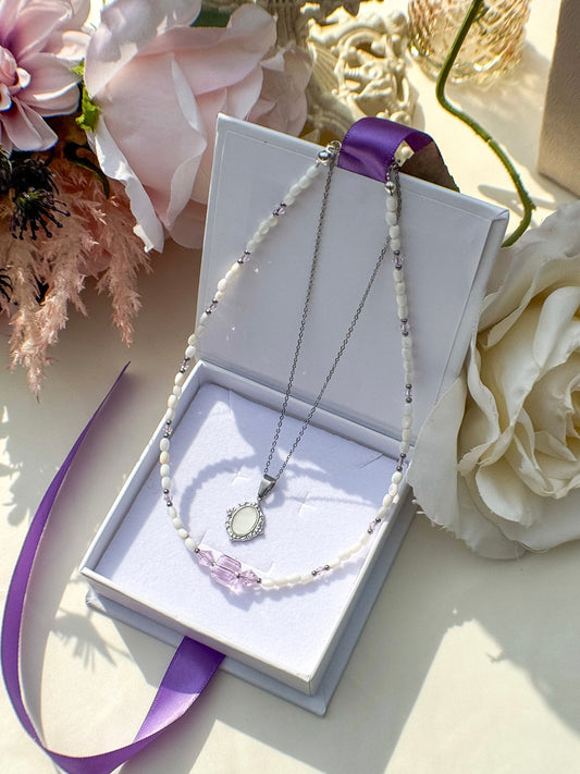 Set Collana Perle e Ciondolo Silver