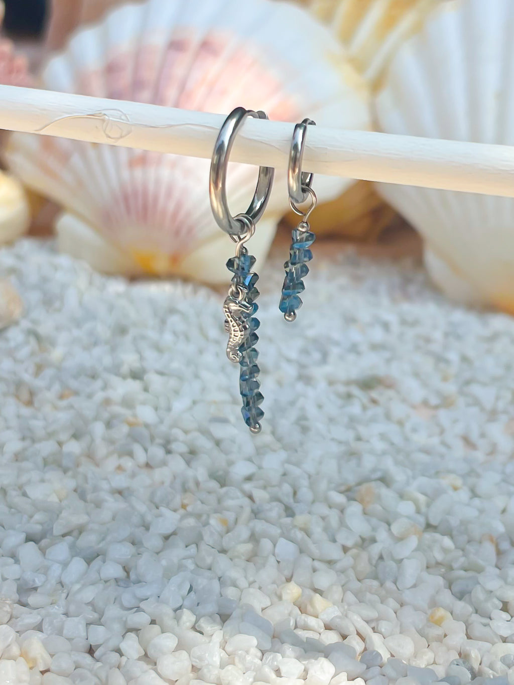 Orecchini Cavalluccio blu silver