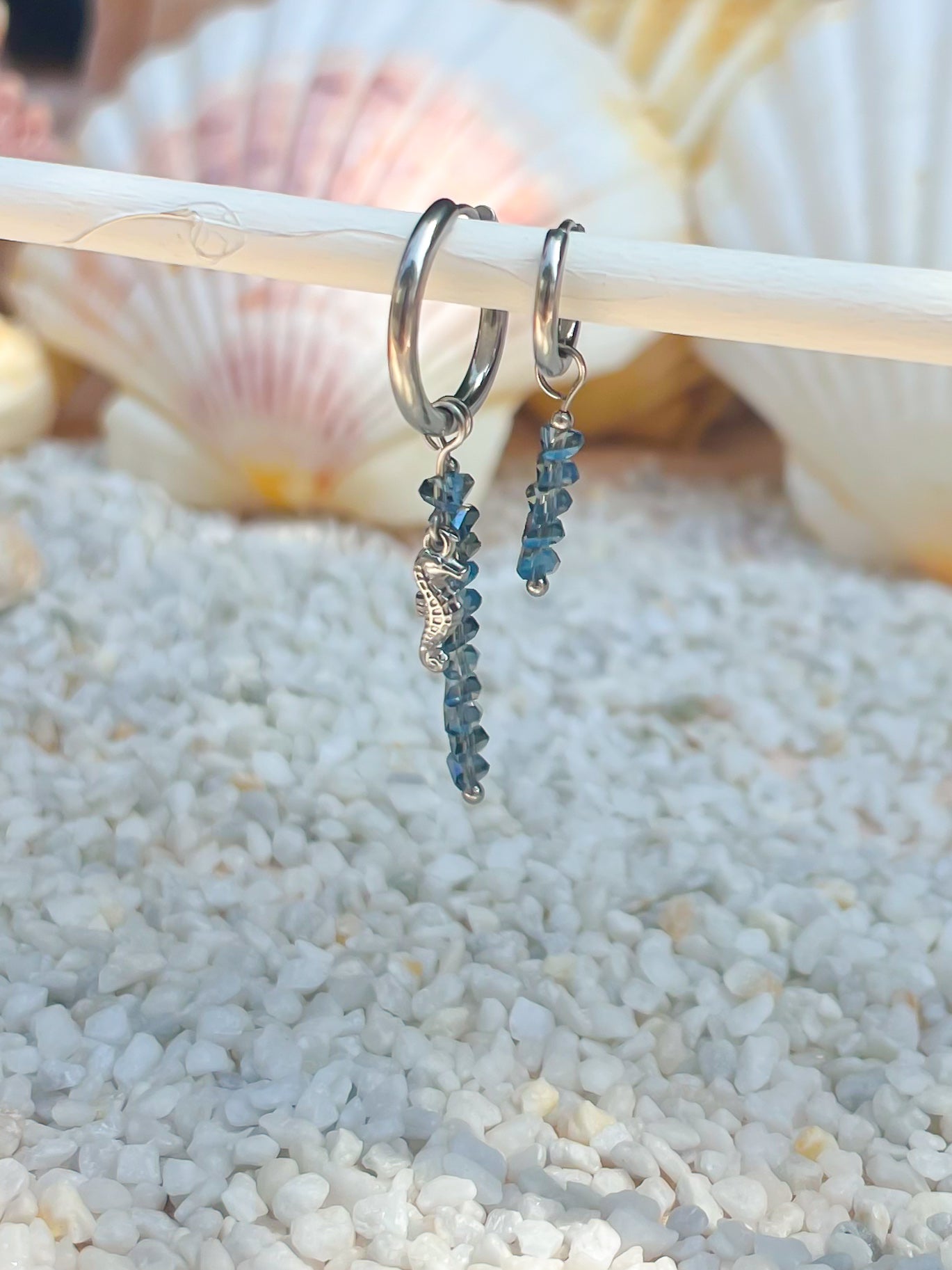 Orecchini Cavalluccio blu silver