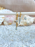 Light blue gold seahorse earrings