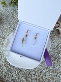 Beige Silver Seahorse Earrings