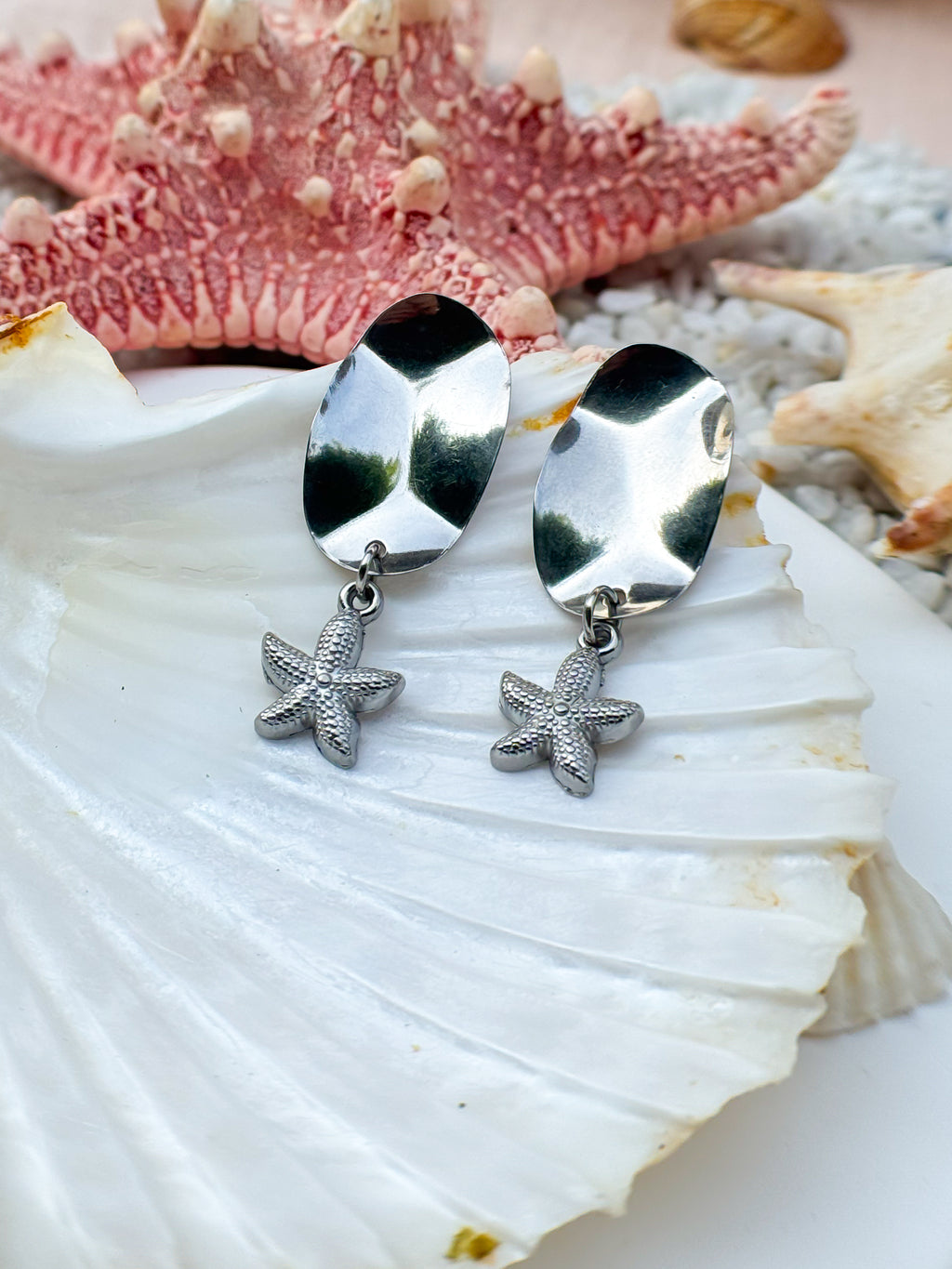 Silver Starfish Earring